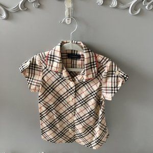 BURBERRY Short Sleeve Button Down Size 2 Toddler